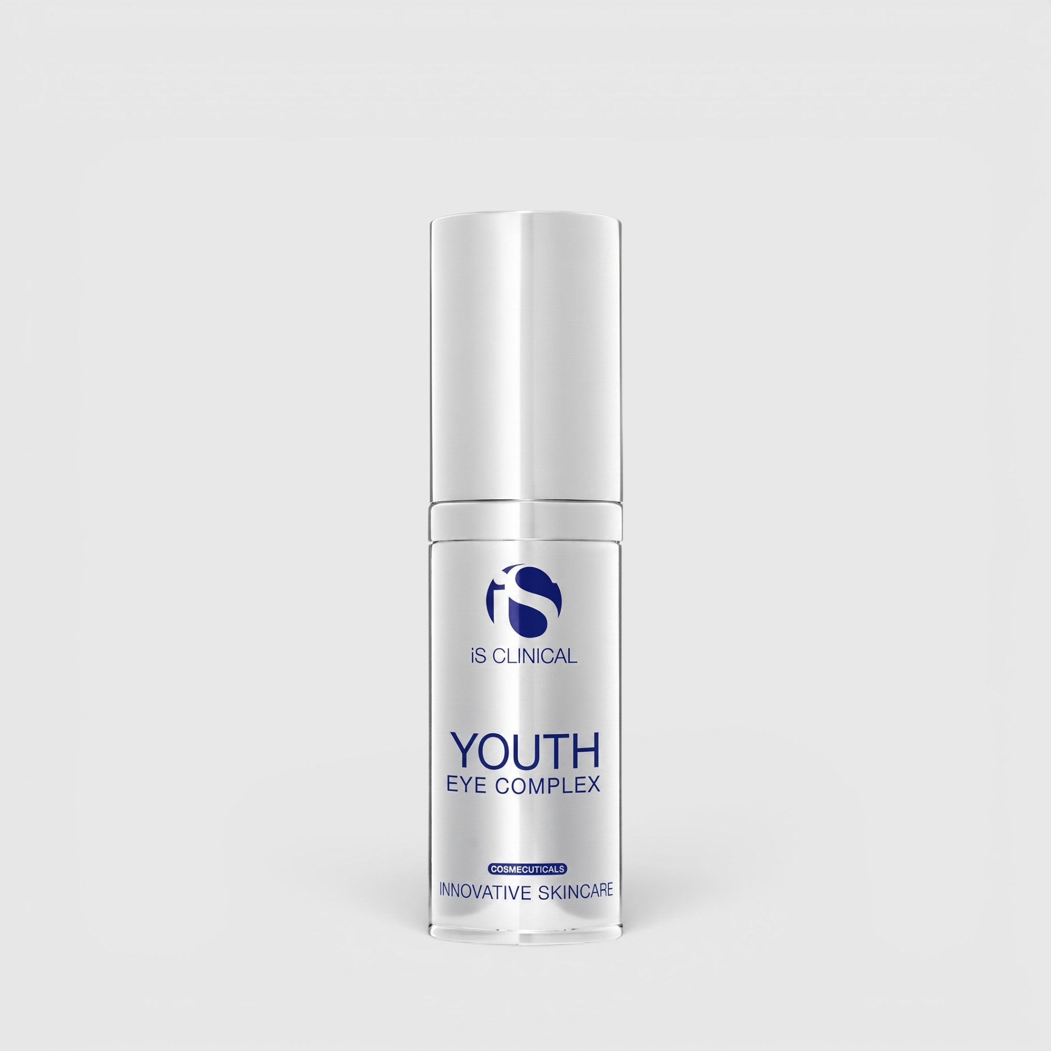 Shop Rescue Spa iS Clinical Youth Eye Complex anti-wrinkle eye cream in a white pump bottle on a light background.