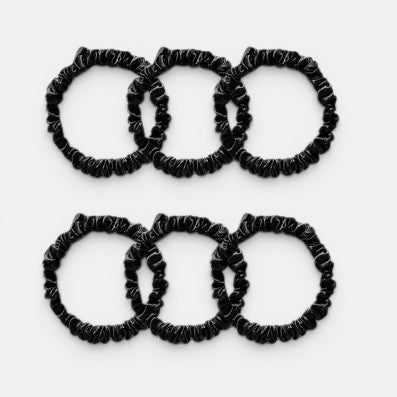 Skinny Scrunchie Set - Black Jade