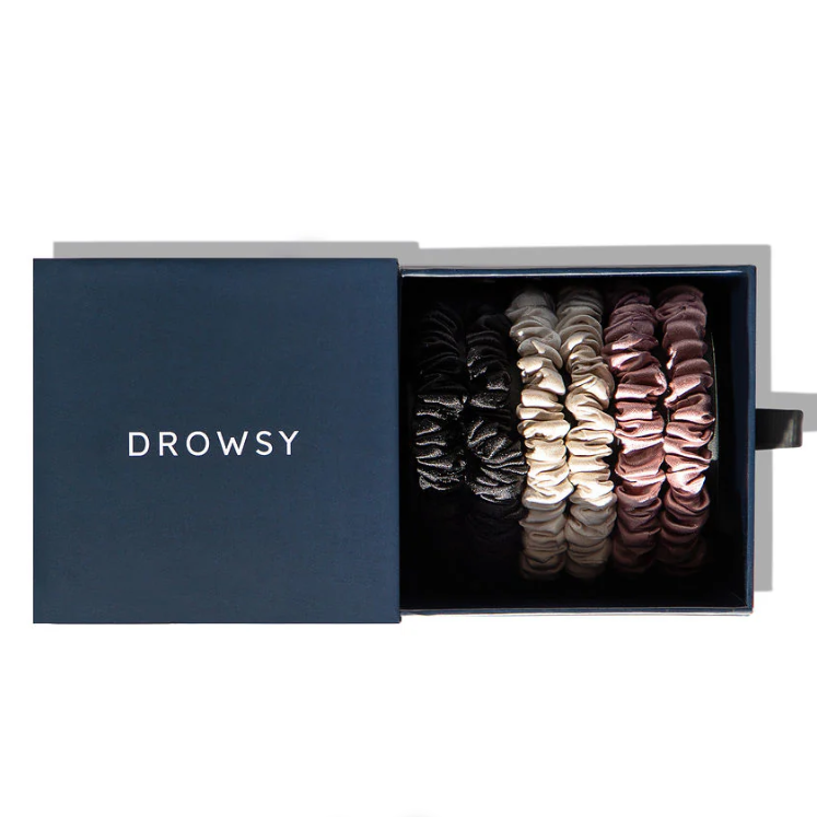 Skinny Scrunchie Set - Rose, Dusty, Black