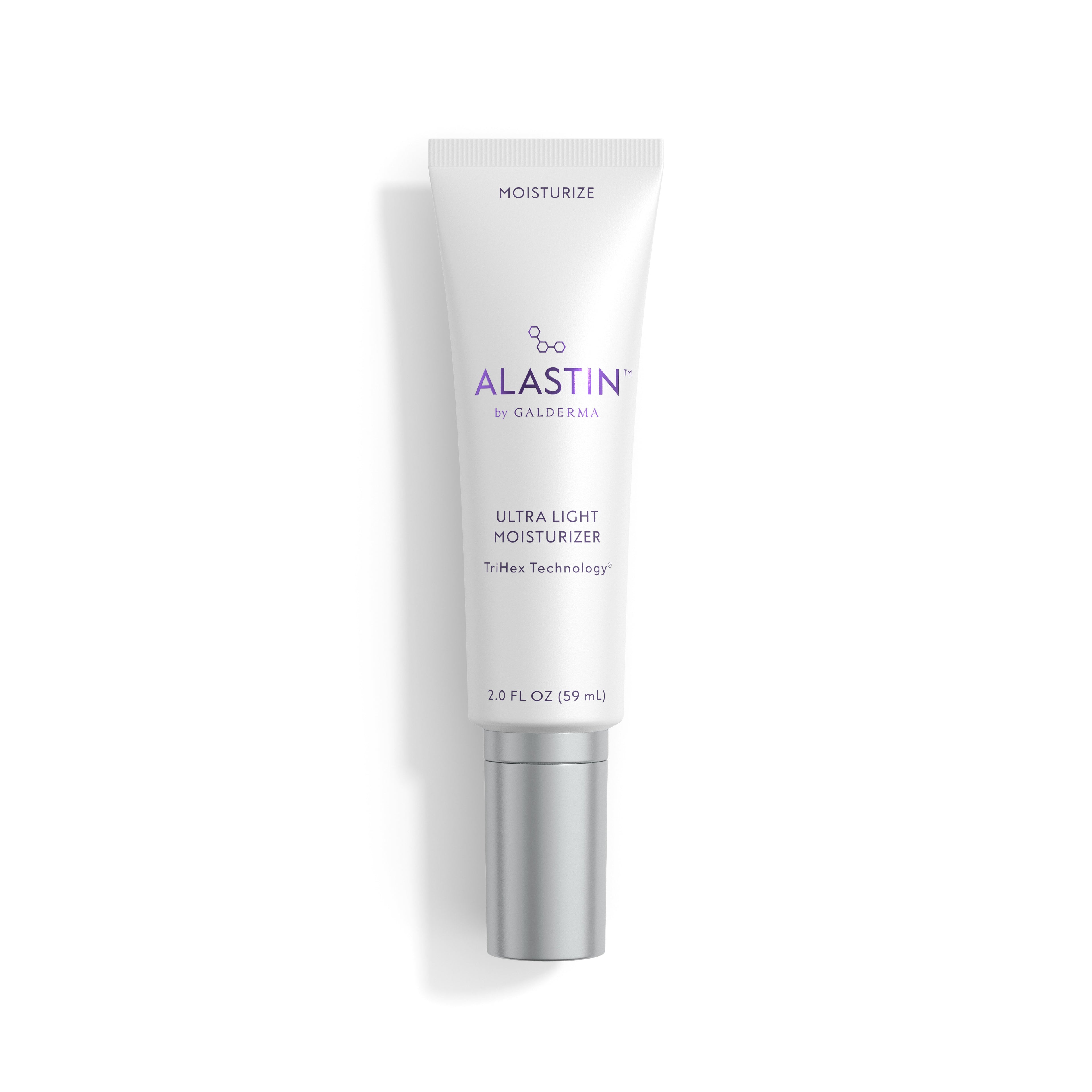 Alastin ultra light moisturizer tube on a white background. Restorative Moisturizer with ceramides