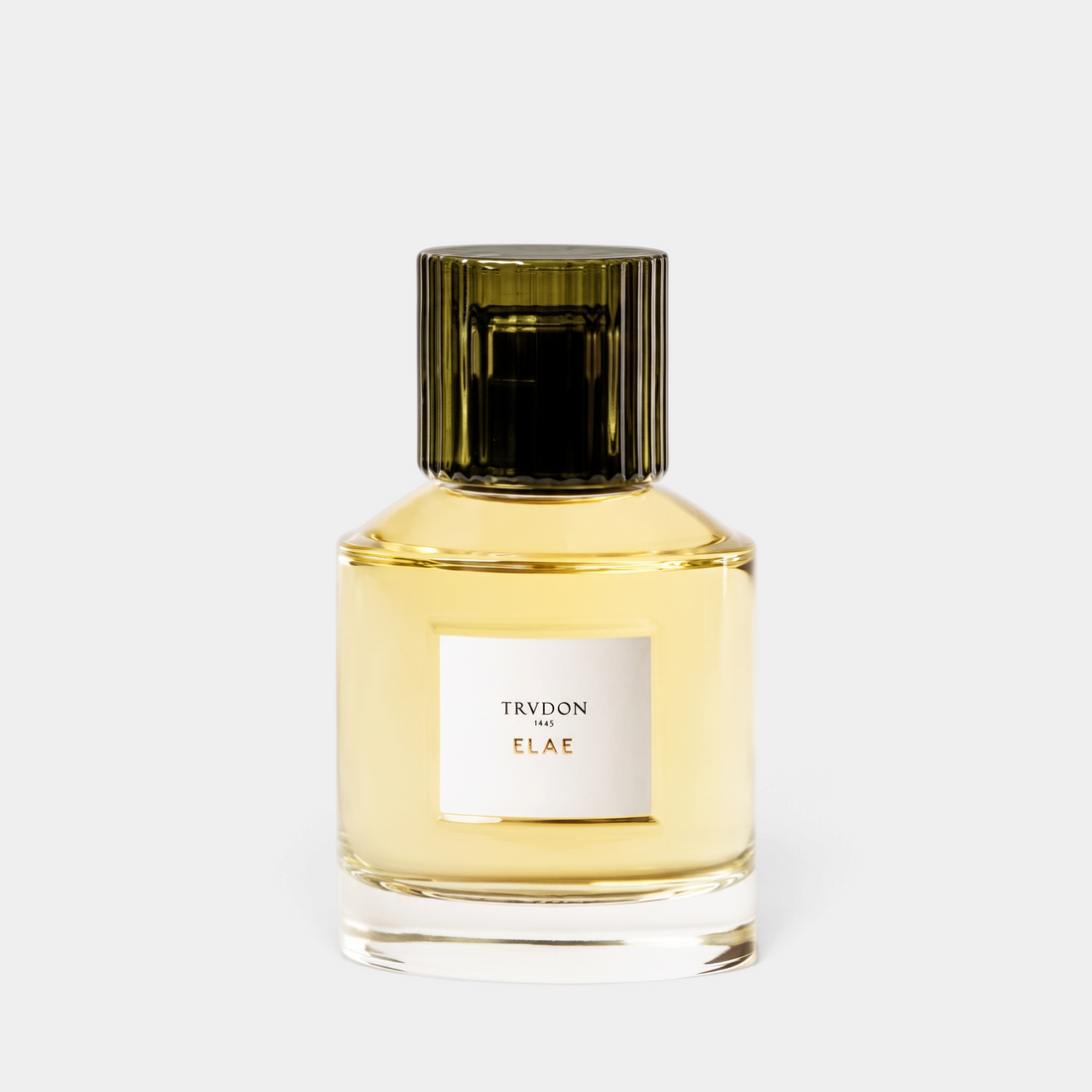 Shop Rescue Spa Trudon Elae Eau De Parfum in a clear glass bottle with a dark green ribbed cap