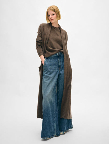 Cashmere Long Robe Russet Brown