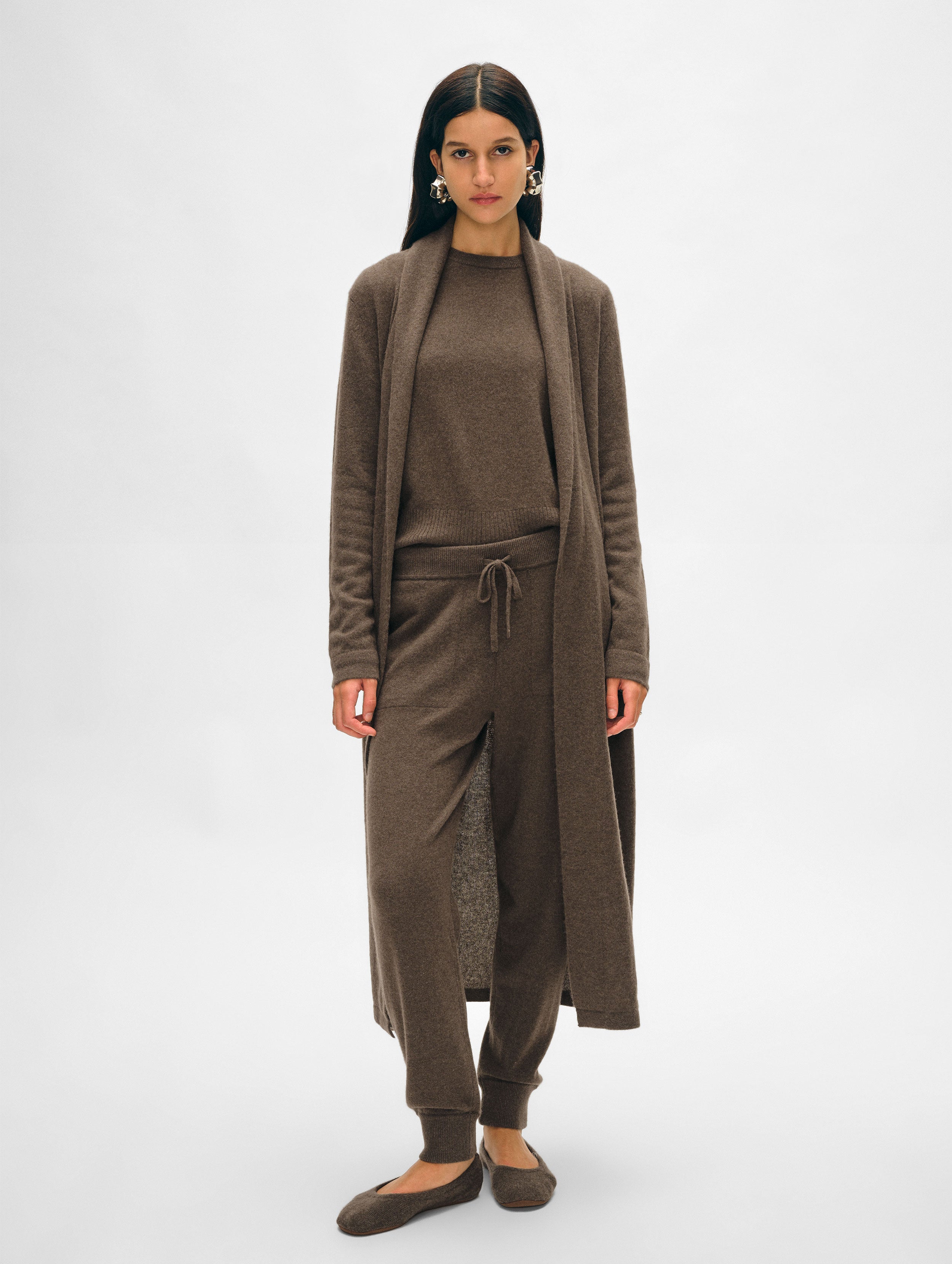 Cashmere Long Robe Russet Brown