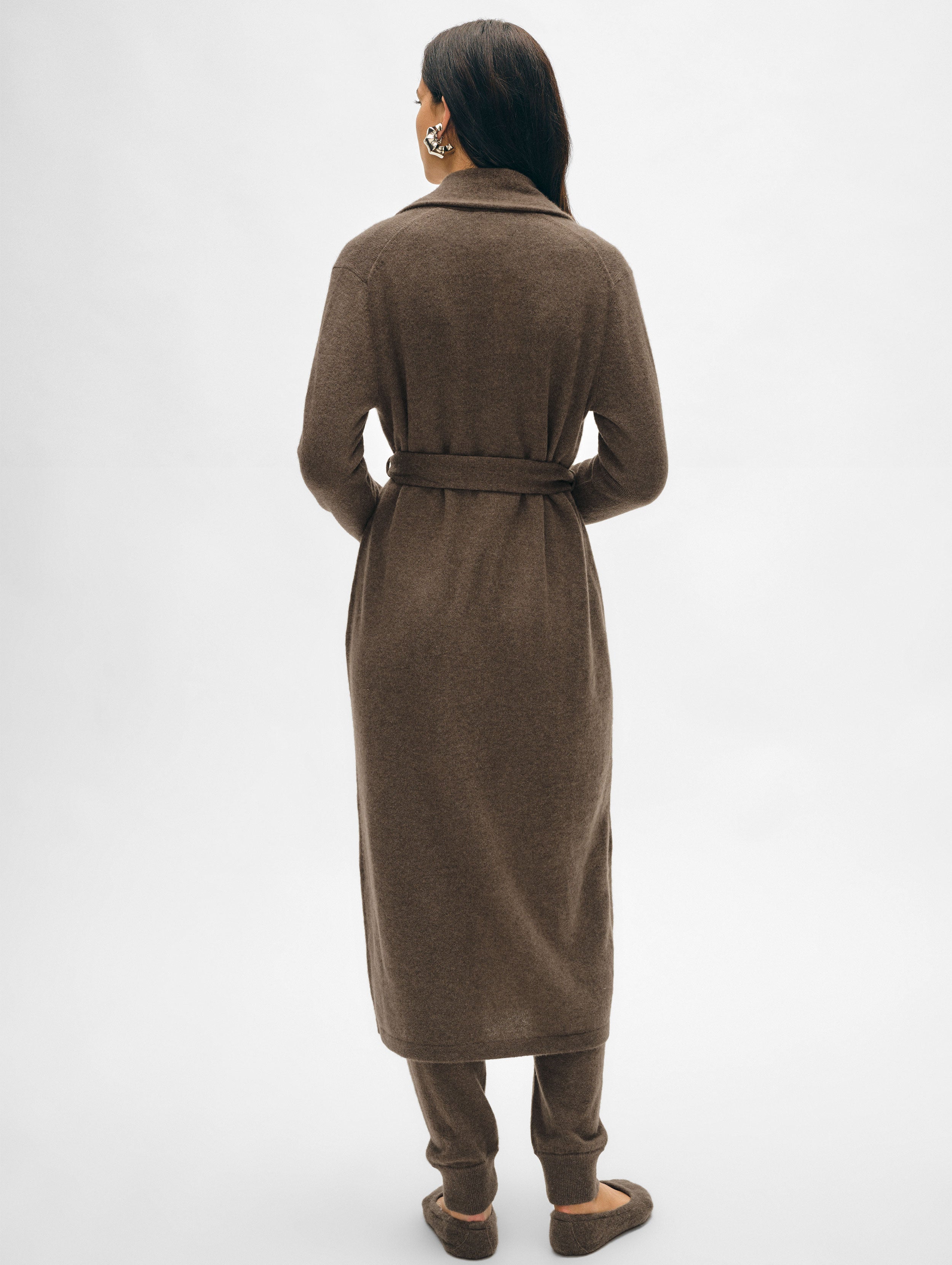 Cashmere Long Robe Russet Brown