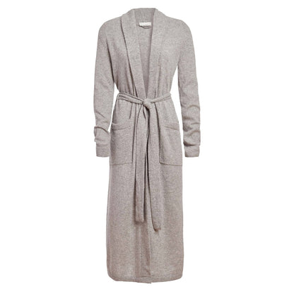 Long Cashmere Robe Grey Heather