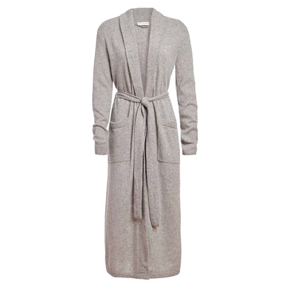 Long Cashmere Robe Grey Heather