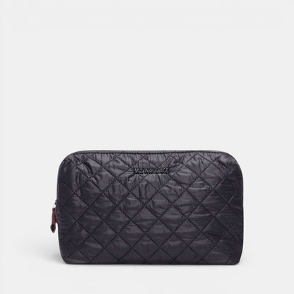 Medium Double Zip Cosmetic - Black