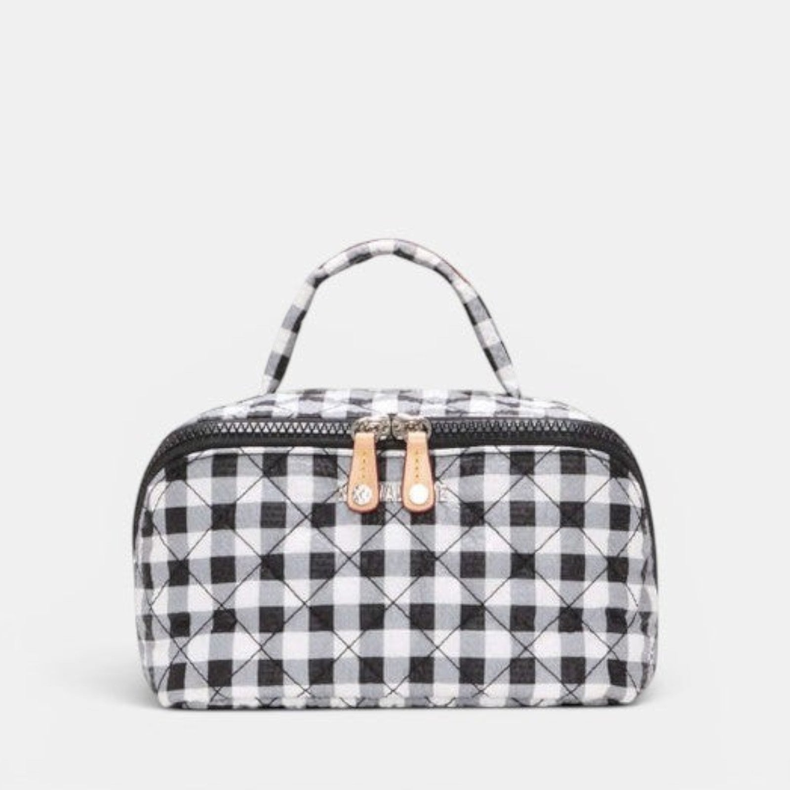 Black/White Gingham Accordion Cosmetic