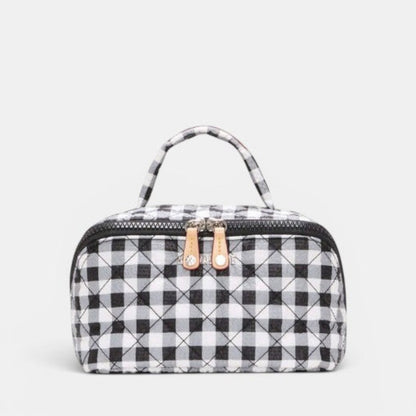 Black/White Gingham Accordion Cosmetic