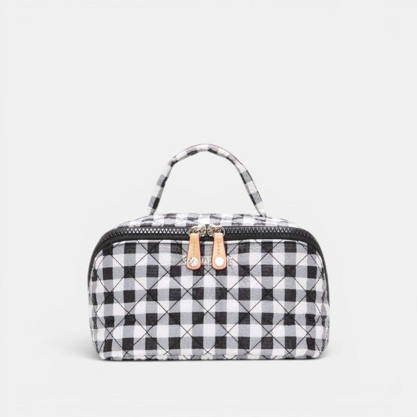 Black/White Gingham Accordion Cosmetic