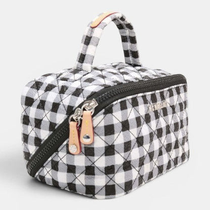 Black/White Gingham Accordion Cosmetic