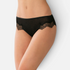 Shop Rescue Spa black Richelieu rib pima cotton briefs featuring delicate eyelash lace trim on the sides