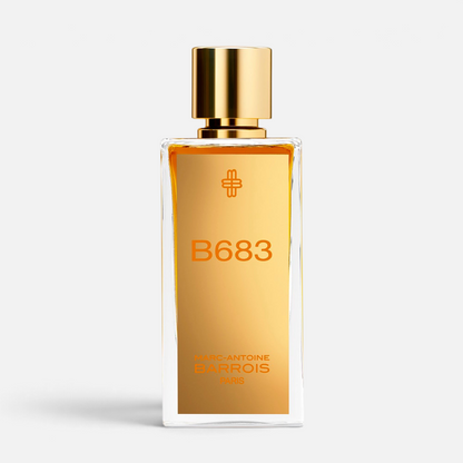 Shop Rescue Spa Marc-Antoine Barrois B683 Eau de Parfum in a rectangular glass bottle with a gold metallic finish.