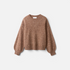 Shop Rescue Spa marled brown cashmere and silk blend crewneck sweater with a relaxed fit and long sleeves.