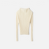 Shop Rescue Spa cream ribbed featherlight long-sleeve top made from 100% wool with a high neckline.