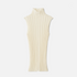 Shop Rescue Spa cream ribbed wool turtleneck singlet with a sleeveless design and lightweight knit texture.