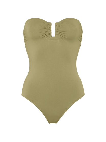 Front-facing product photo of Eres Cassiopee Duni One Piece Swimsuit in Alligator color on a clean background, showing the full swimsuit silhouette.