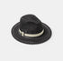 Angled front view of Eres Alejandro Access Hat in Noir on a clean background, showing hat shape, brim, and crown structure.