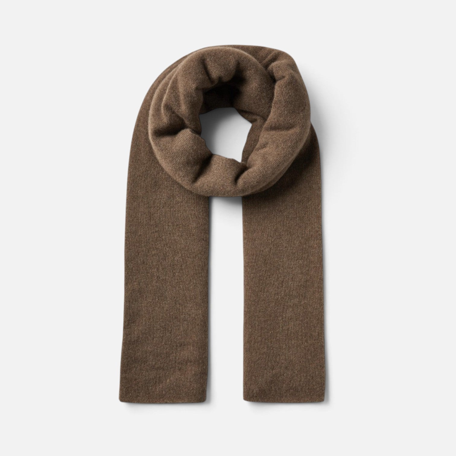Shop Rescue Spa brown cashmere travel wrap, a soft and versatile unisex knit scarf for travel or evening wear.