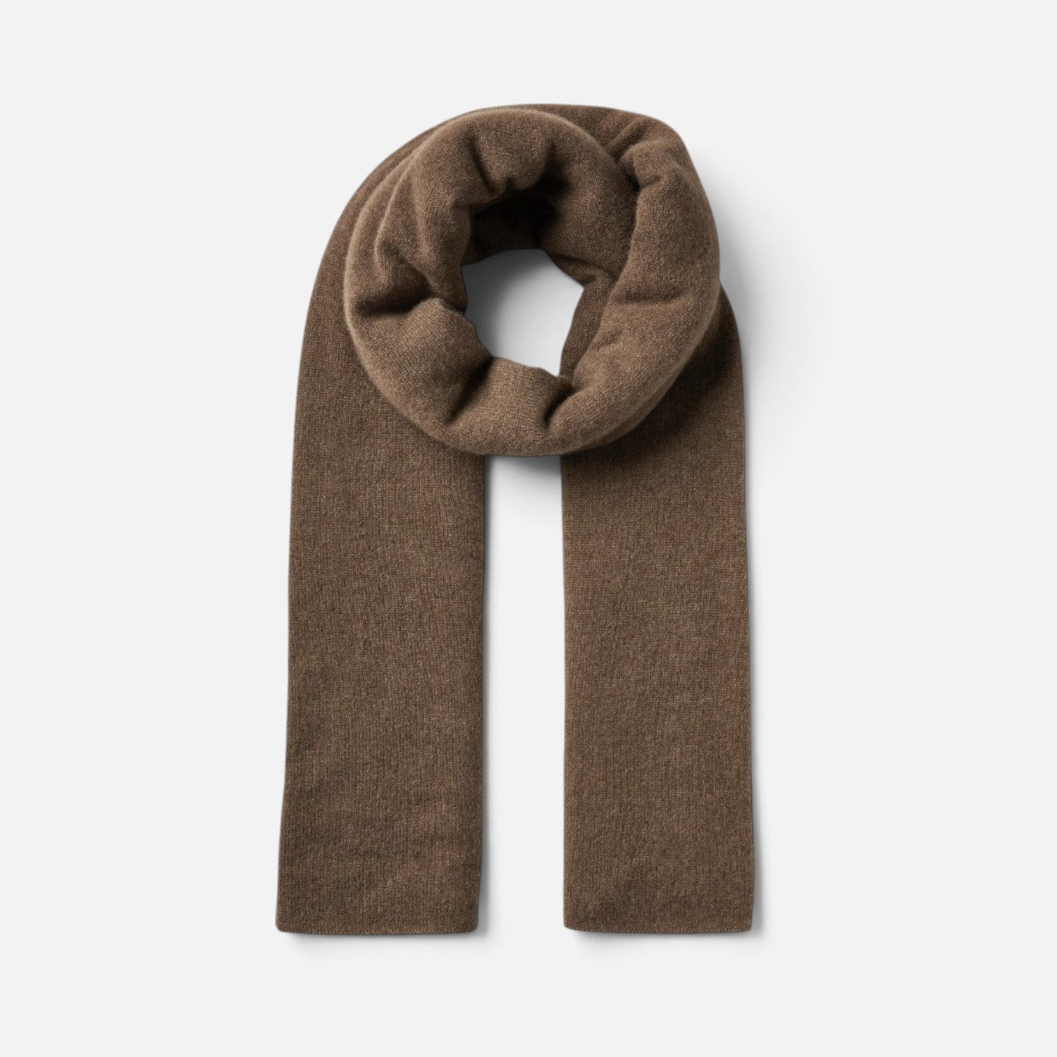 Shop Rescue Spa brown cashmere travel wrap, a soft and versatile unisex knit scarf for travel or evening wear.