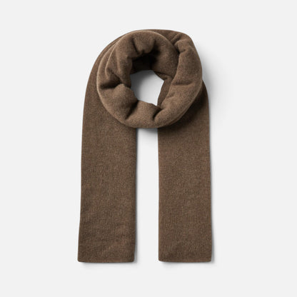 Shop Rescue Spa brown cashmere travel wrap, a soft and versatile unisex knit scarf for travel or evening wear.