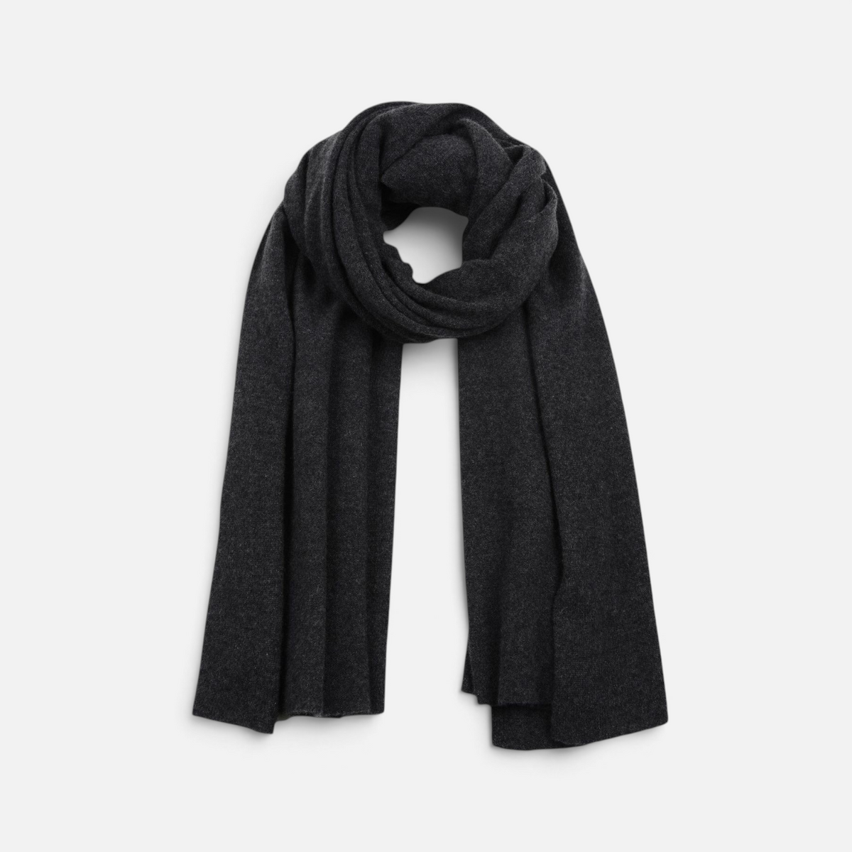 Shop Rescue Spa charcoal grey cashmere travel wrap, a soft and versatile unisex knit scarf or lightweight blanket.
