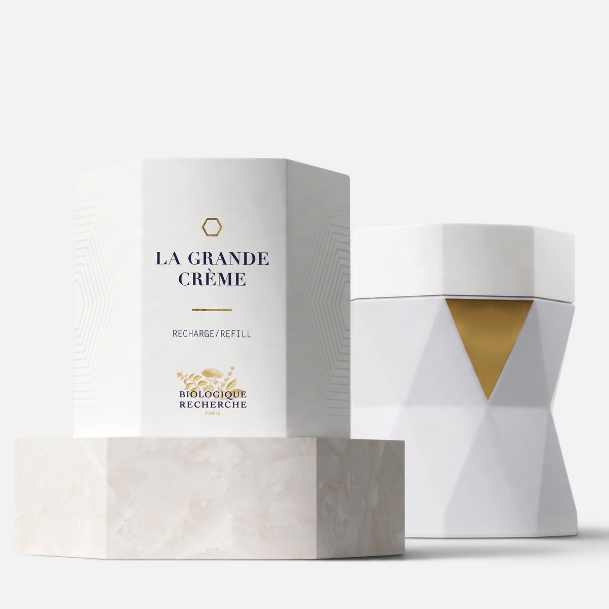 Shop Rescue Spa Biologique Recherche La Grande Crème refill jar and box, a luxurious white anti-aging face cream.