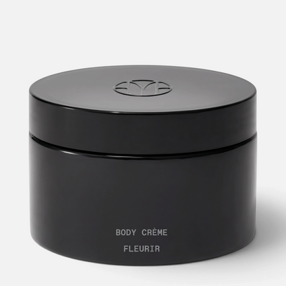 Shop Rescue Spa Mienne Body Creme in Fleurir, a rich, nourishing moisturizer in a sleek black 200ml jar.