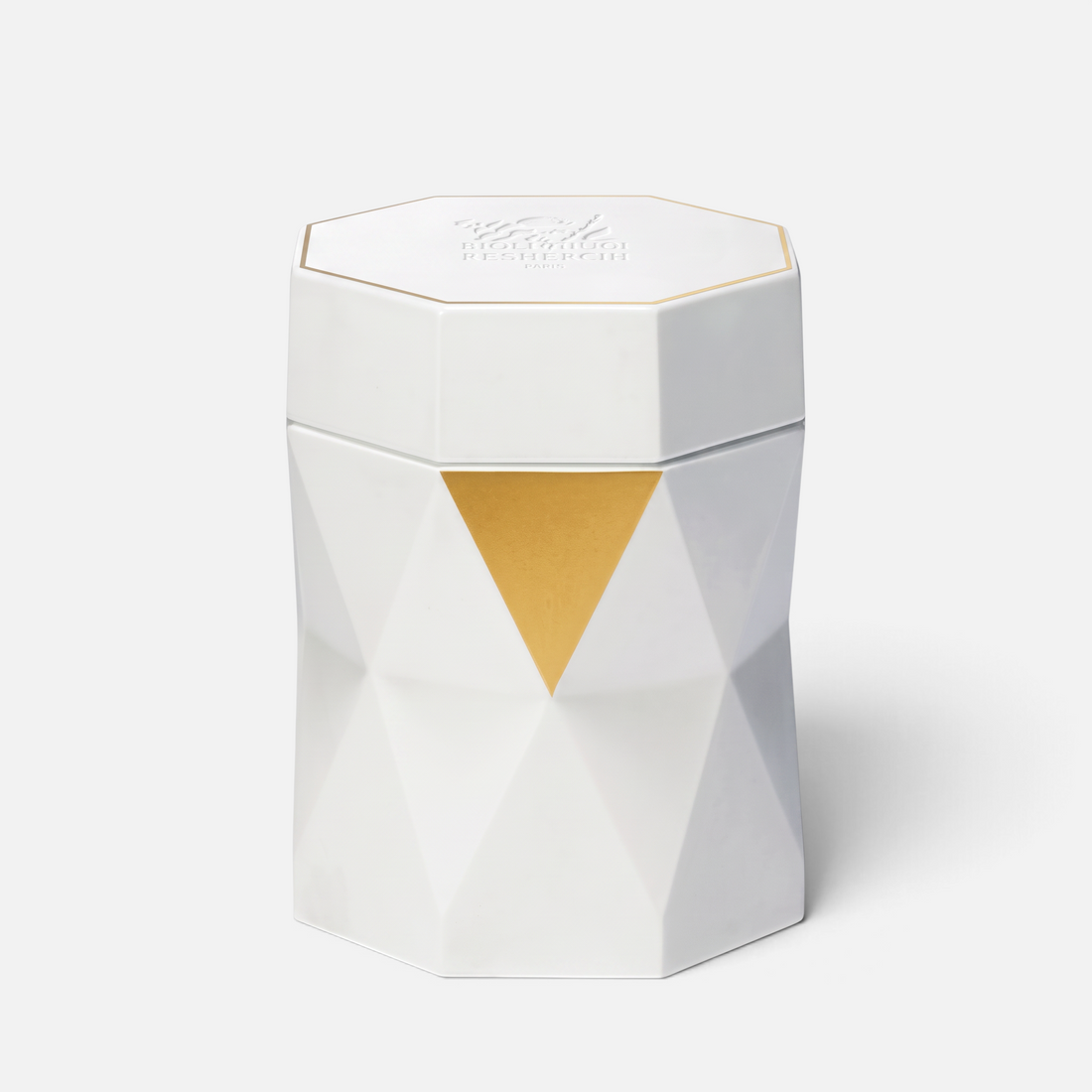 Shop Rescue Spa Biologique Recherche La Grande Crème in a white, geometric, hexagonal jar with gold accents.