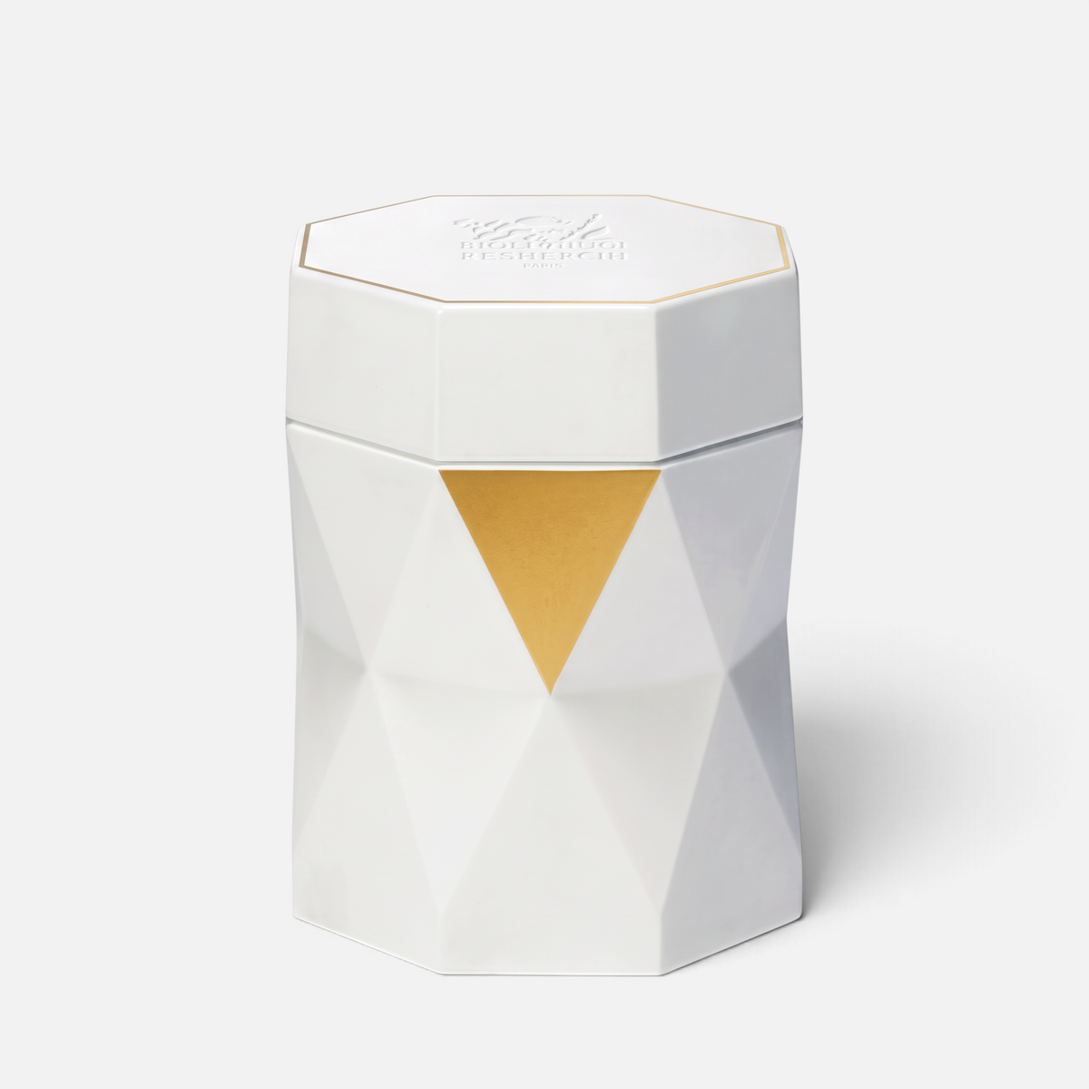 Shop Rescue Spa Biologique Recherche La Grande Crème in a white, geometric, hexagonal jar with gold accents.