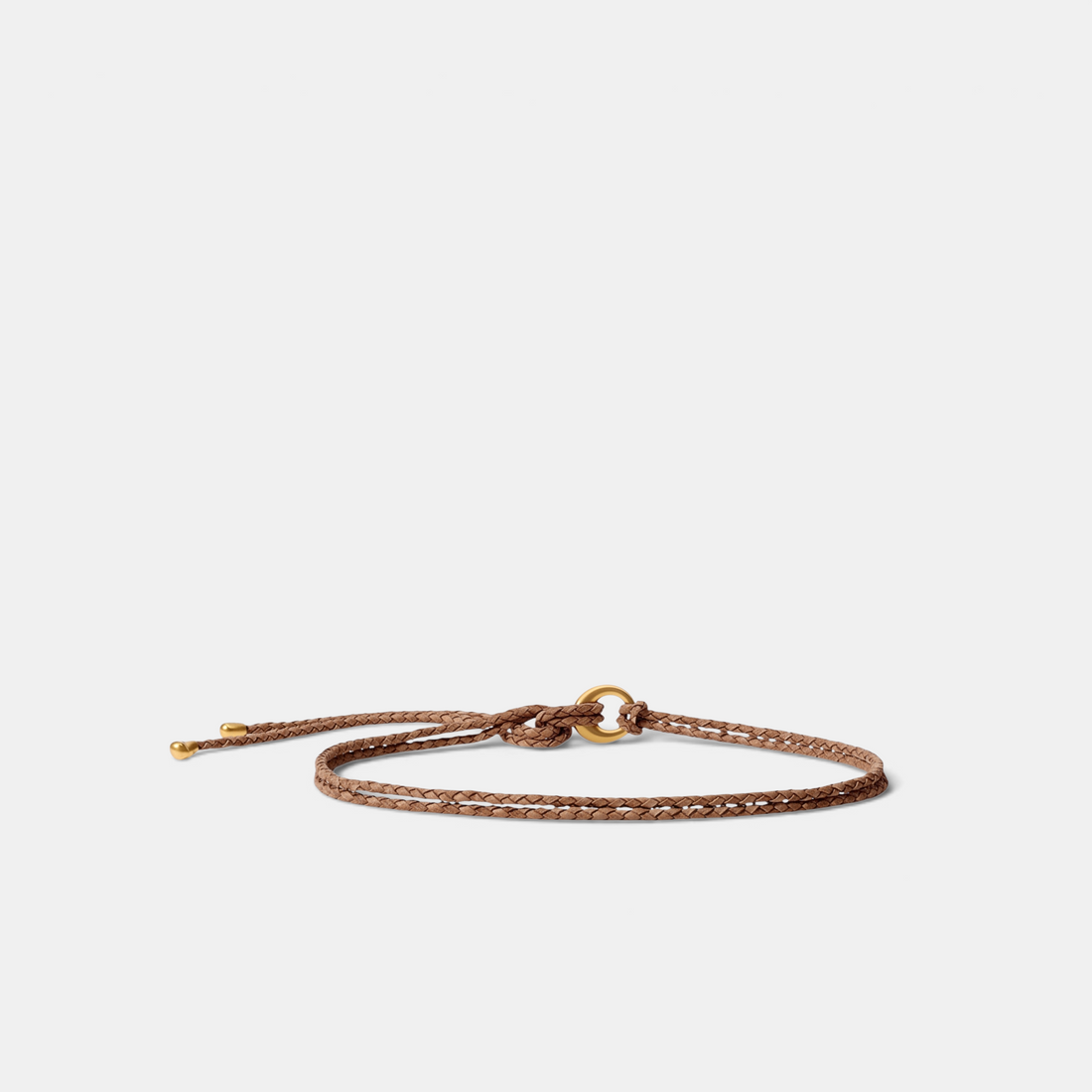 Shop Rescue Spa Salta belt in canyon brown braided suede and neoprene with a gold-tone ring buckle