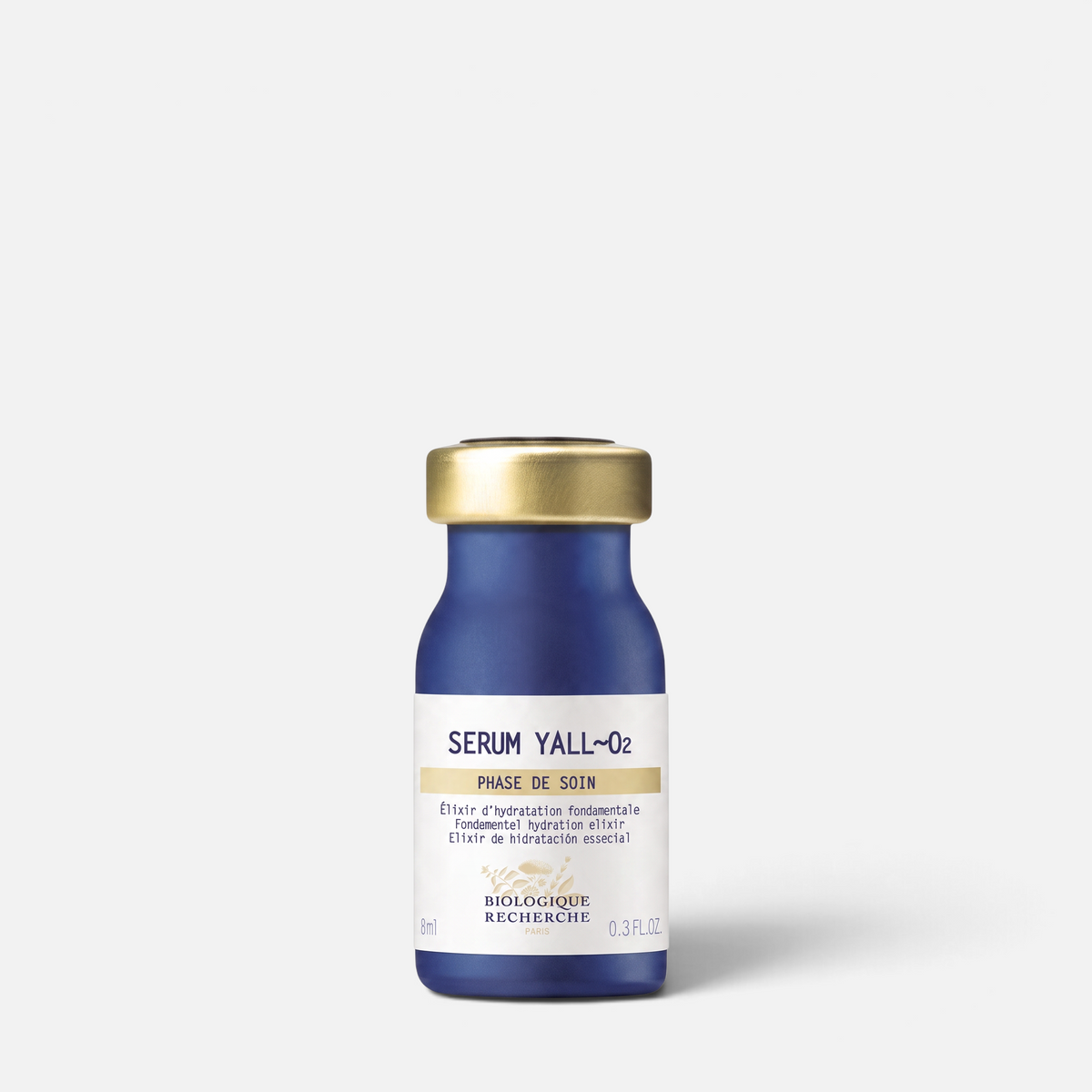 Shop Rescue Spa Serum Yall-O2 hydrating face serum in a blue glass bottle with a gold cap