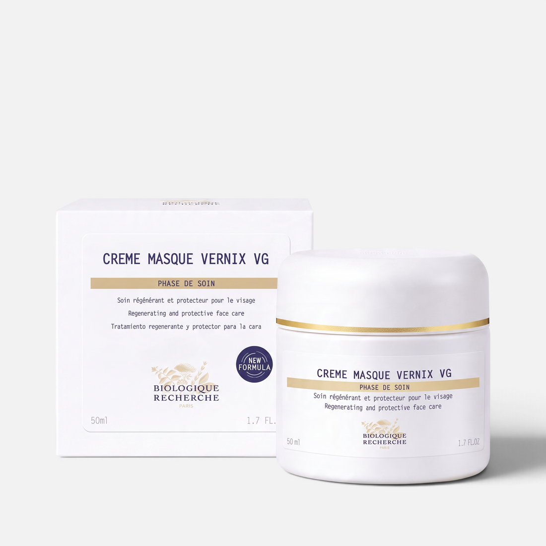Shop Rescue Spa Biologique Recherche Creme Masque Vernix VG regenerating face mask jar and white product box