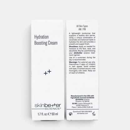 Shop Rescue Spa Hydration Boosting Cream packaging box showing product details and directions for all skin types.
