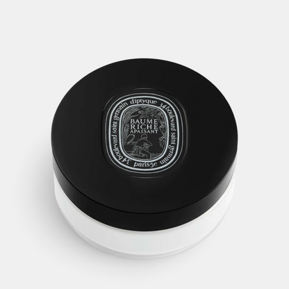 Shop Rescue Spa Rich Soothing Body Balm in a 200ml white jar with a black lid and elegant circular label