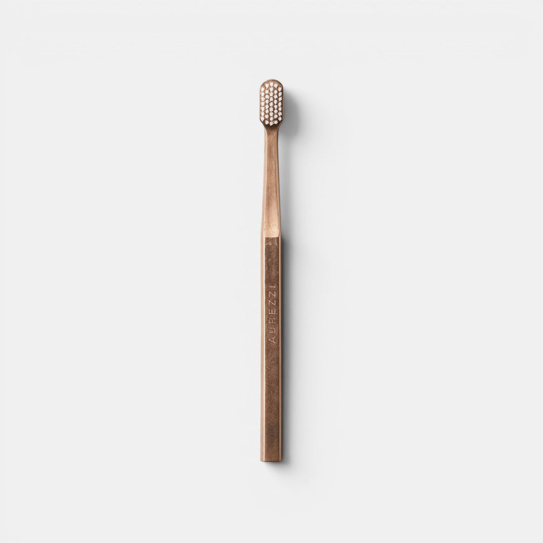18K Rose Gold Plated White Bristles Toothbrush