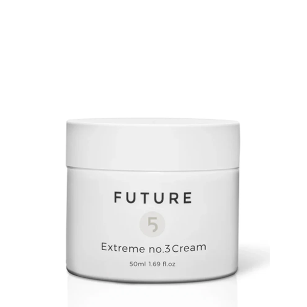 White jar labeled FUTURE 5 Extreme no.3 Cream