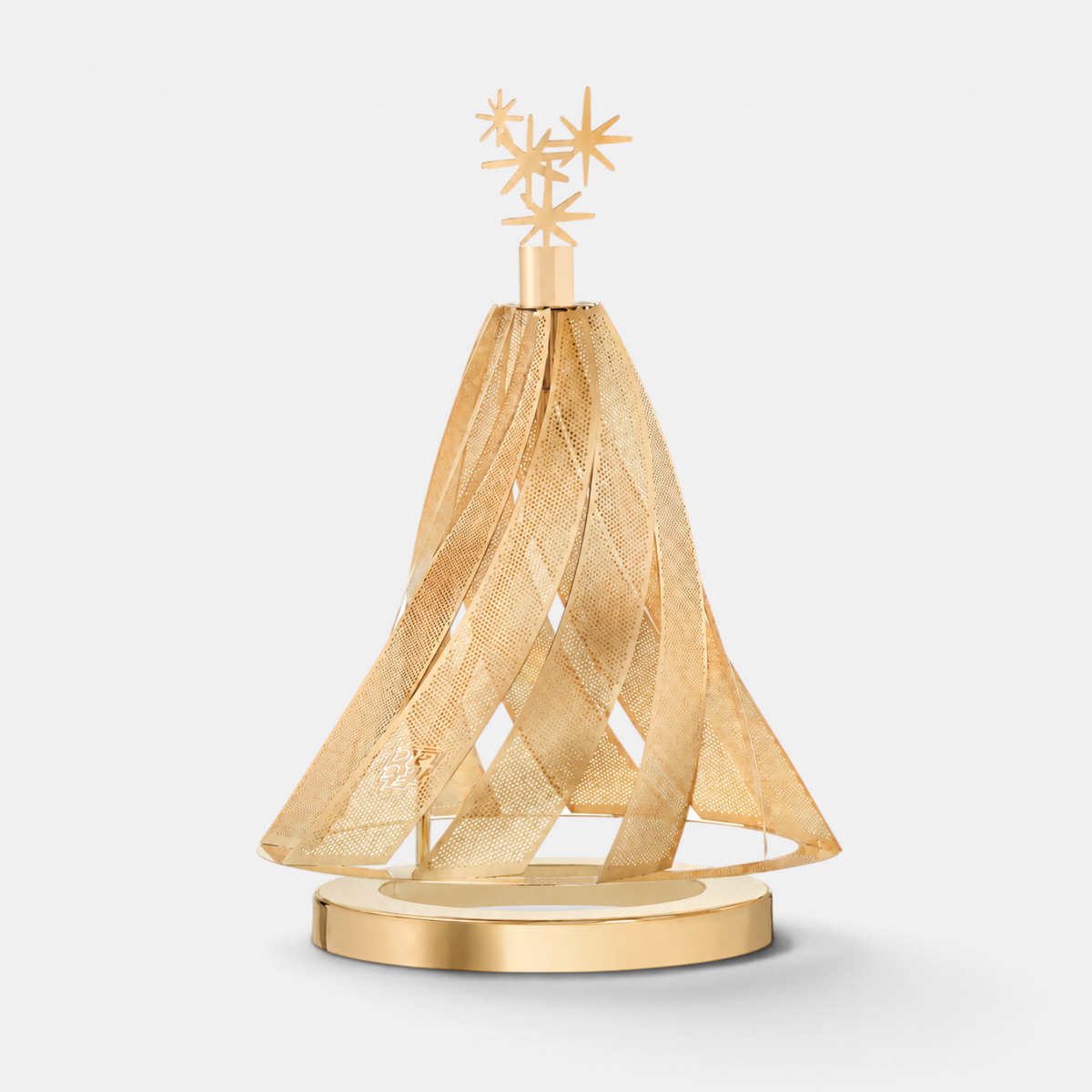 Shop Rescue Spa Diptyque holiday lantern in gold with a pine tree silhouette and star topper for 190g candles.