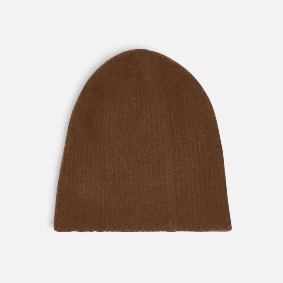 Shop Rescue Spa brown cashmere ribbed beanie with a soft double-layer knit construction for warmth.