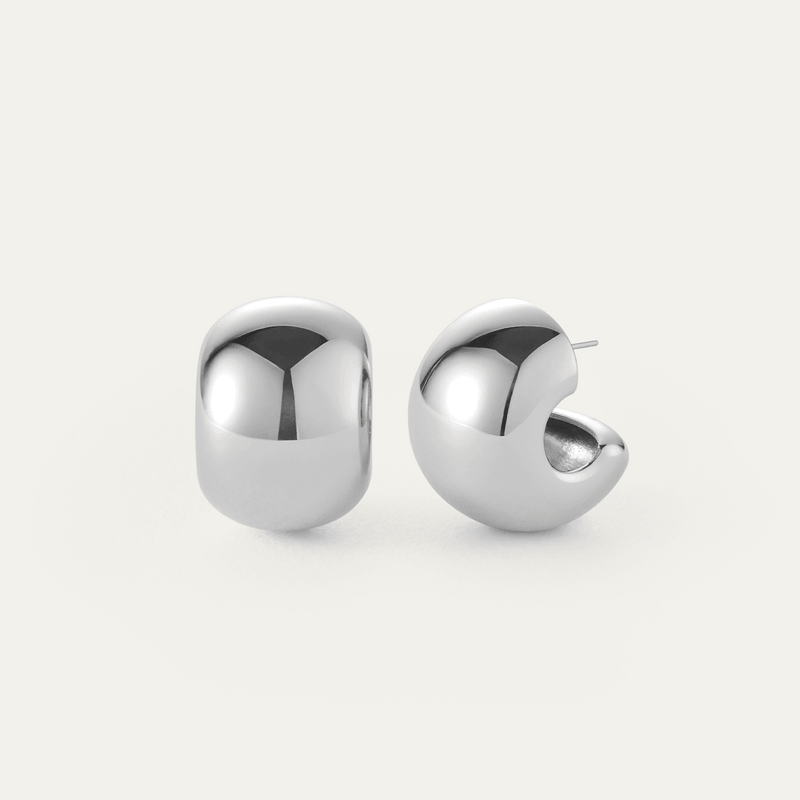 Gemma Hoops Earrings- Silver