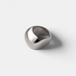 Shop Rescue Spa Tate signet ring in high-polish platinum plated steel with a rounded rectangular sculptural design.
