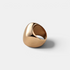 Shop Rescue Spa Tate Ring in high-polish gold with a bold, sculptural rounded rectangular silhouette.