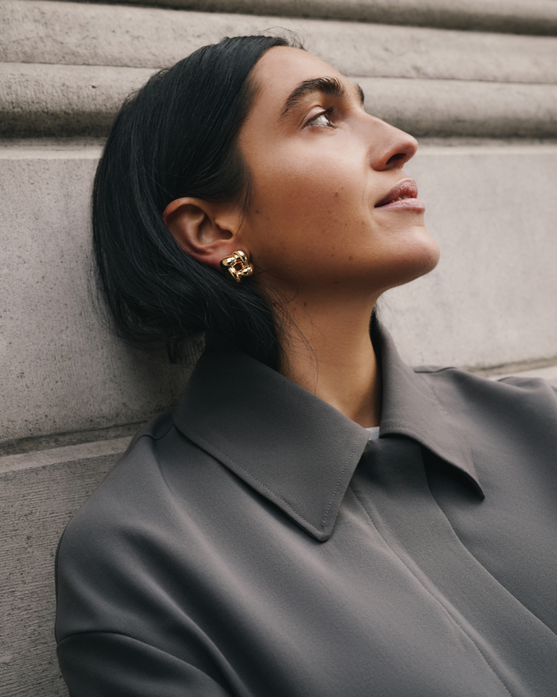 Medium Woven Square Earrings