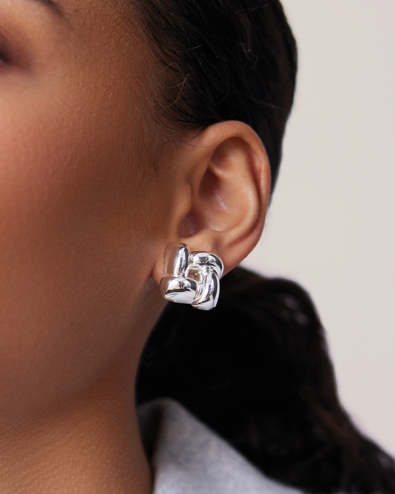 Medium Woven Square Earrings