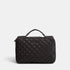 MZ Wallace black quilted Zip Round Organizer with a top handle and wraparound zip closure for travel storage.