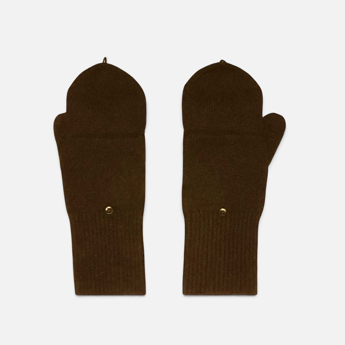 Shop Rescue Spa dark brown cashmere pop top gloves with convertible mitten flaps and button detail