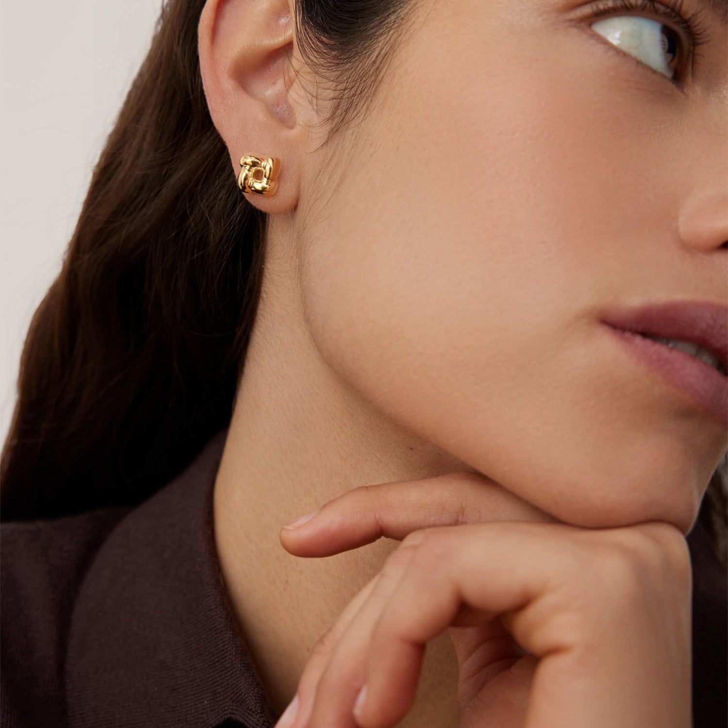 Mini Woven Square Earrings