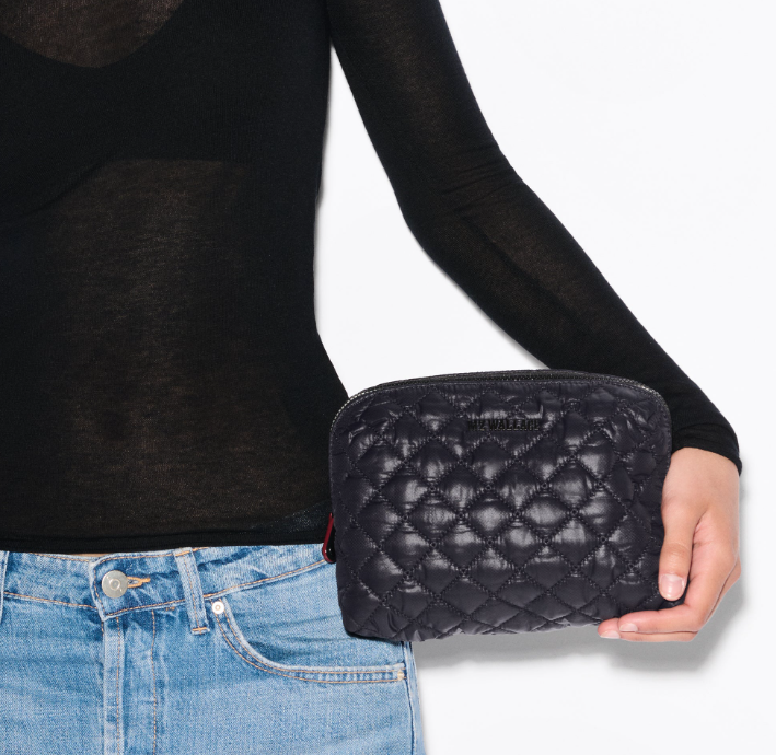 Medium Double Zip Cosmetic - Black