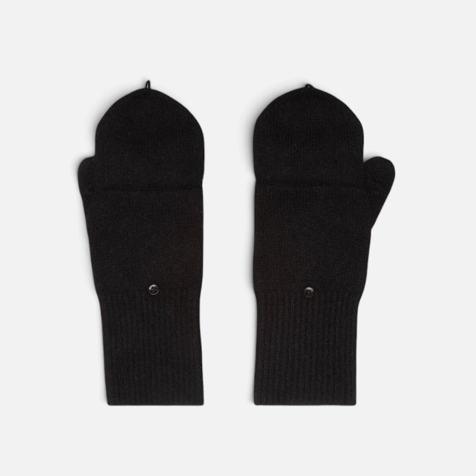 Shop Rescue Spa black cashmere pop top gloves with convertible mitten covers and button detail for easy texting.