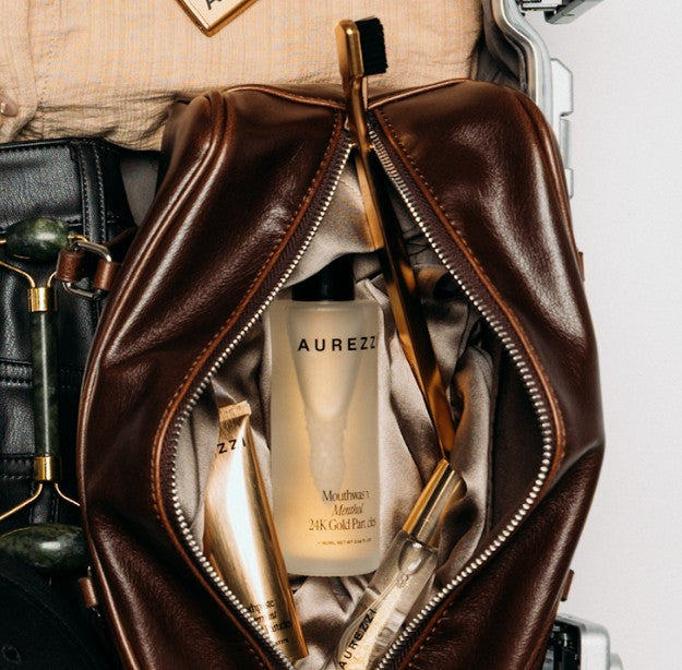 24K Gold Black Bristles Travel Essentials